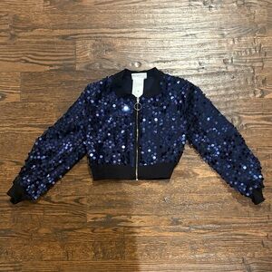 Fun purple sequined crop jacket